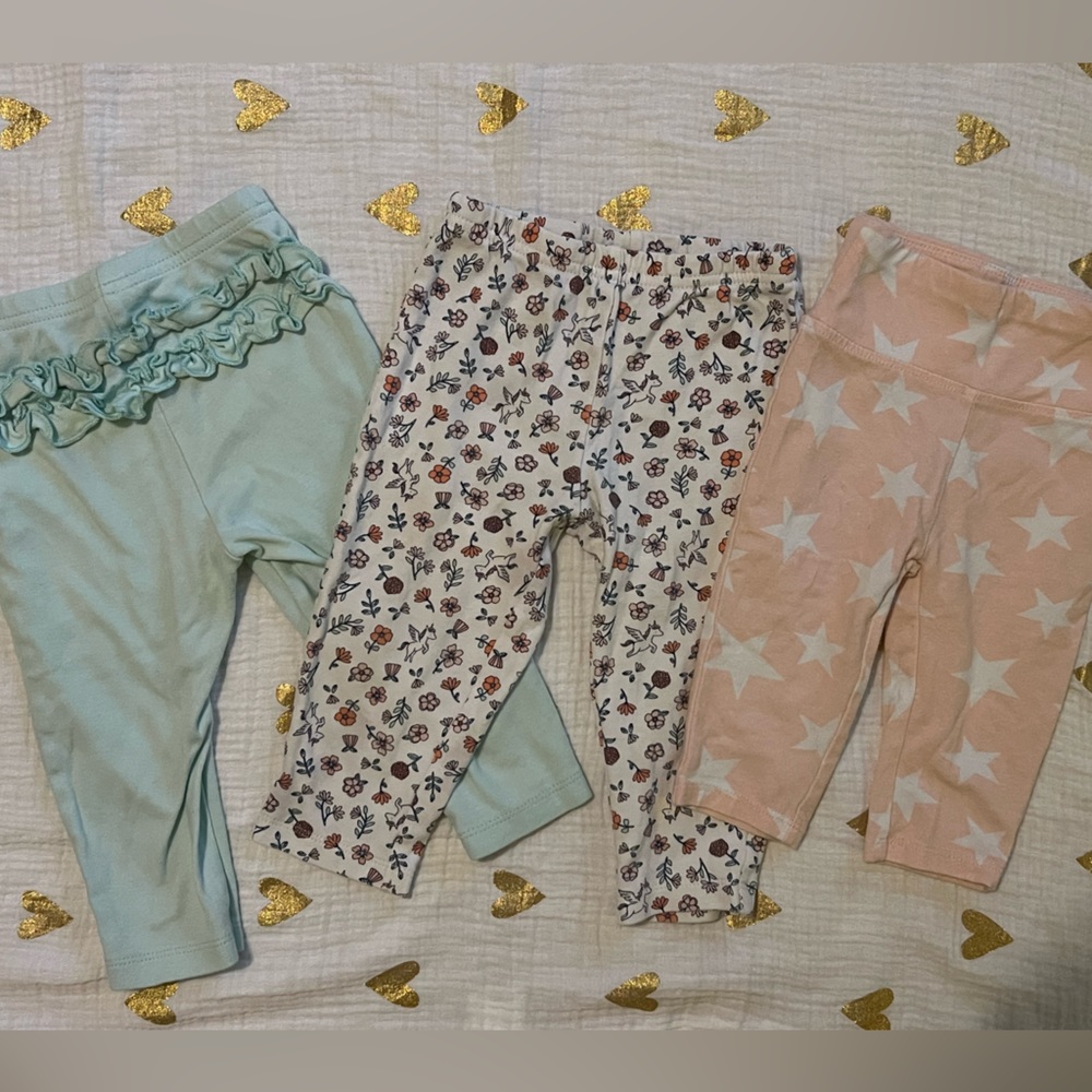 BUNDLE Baby Magical Theme Girly Pants; 6-12 months